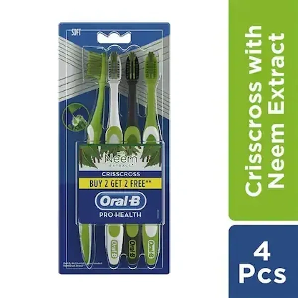Oral - B Crisscross Anti - Plaque With Neem Toothbrush Soft 4 N, 1 pcs