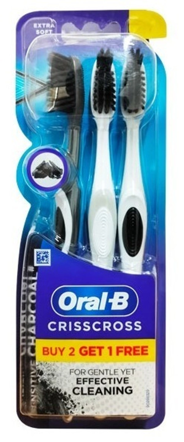 Oral - B Charcoal Sensitive Crisscross Extra Soft Toothbrush 3 N, 1 pcs