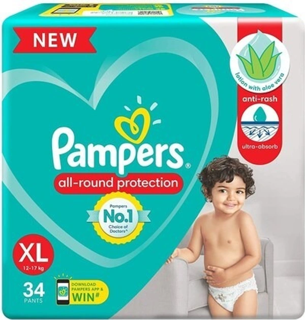 Pampers All - Round Protection (XL) Extra Large Diaper Pants, 34 Pants