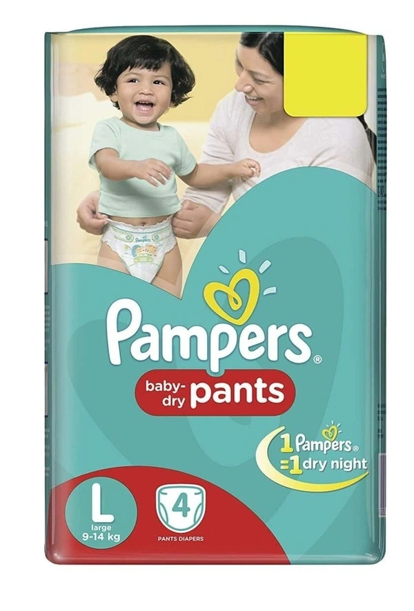 Pampers Diapers Baby Dry Pants Large, 4 pants