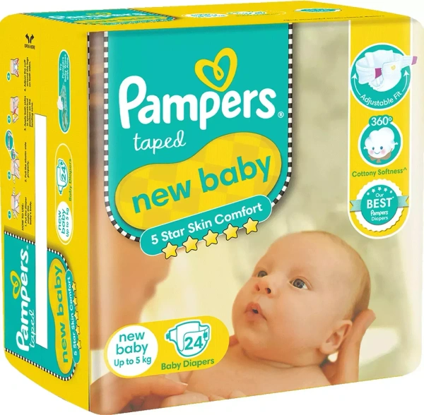Pampers New Baby Upto 5 kg, 24 pants