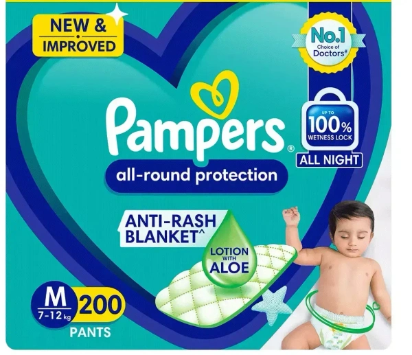 Pampers New Diaper Pants Super Value Box, 200 pants