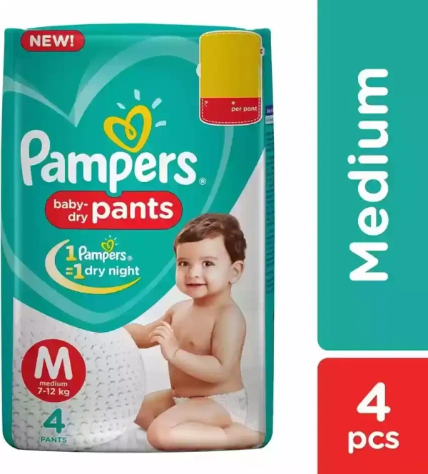 Pampers Diapers Baby Dry Pants Medium, 4 pants