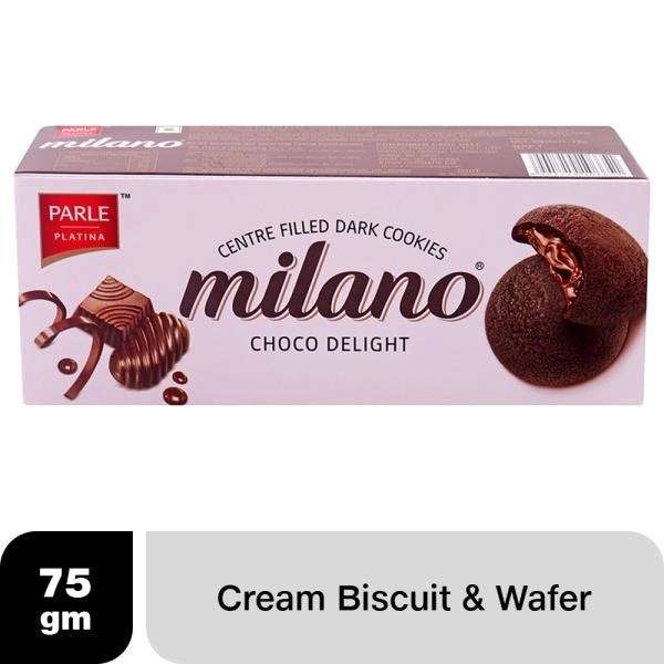 Parle Milano Choco Delight Centre Filled Dark Cookies, 75g