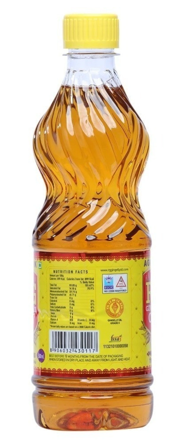 RG Agmark Gingelly Oil Bottle, 500ml