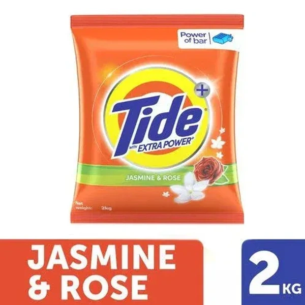Tide Plus Extra Power Detergent Washing Powder (Jasmine and Rose) with Free Detergent Powder), 2 kg