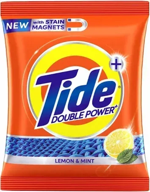 Tide Plus Detergent Powder Double Power Lemon& Mint Pouch, 500g