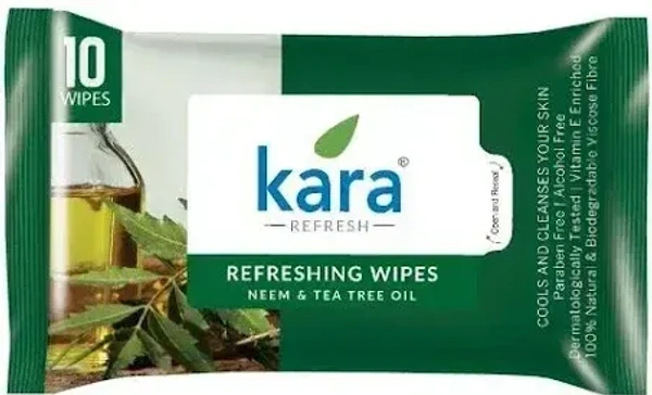 Kara Refreshing Wipes Neem& Tea Tree Oil