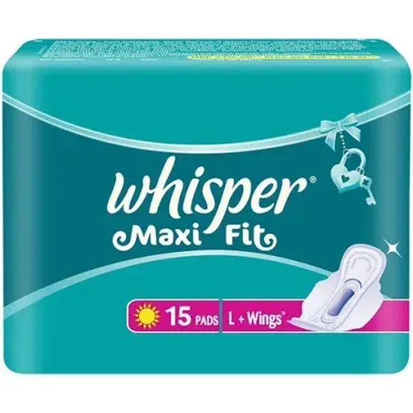 Whisper Maxi Fit Large Wings 15's Largewings (15 Pads)