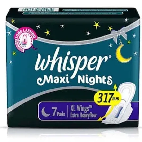Whisper Maxi Nights Extra Heavy Flow 7's Extra large (7 Pads)