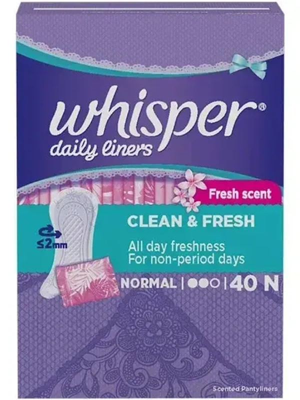 Whisper Daily Liners Fresh Scent Normal Fresh Scent (40 Pads)