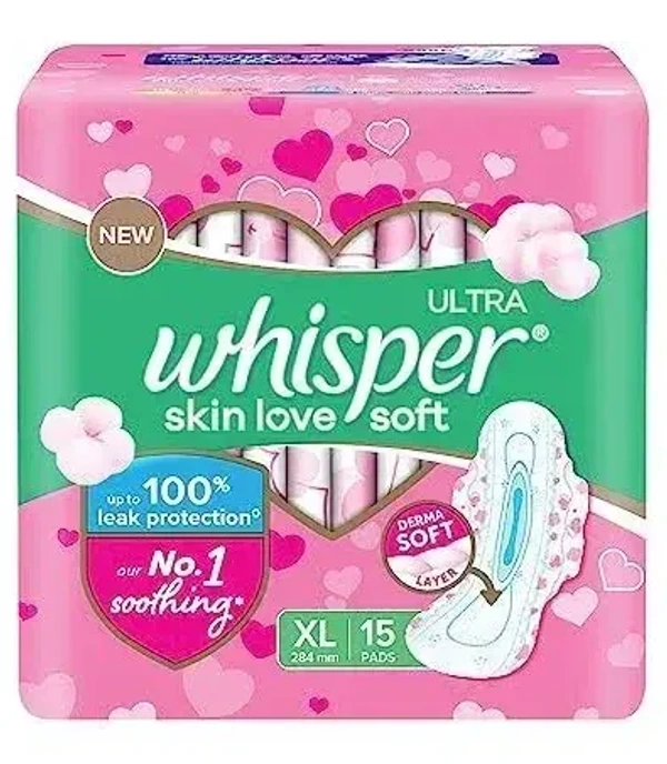 Whisper Ultra Soft XL Plus 15's Extralarge (15 Pads)