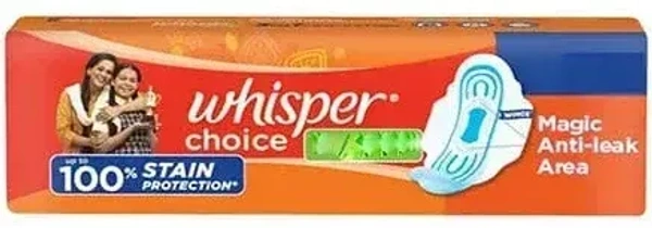 Whisper Choice Sanitary Pads Regular with Wings, 7 pads