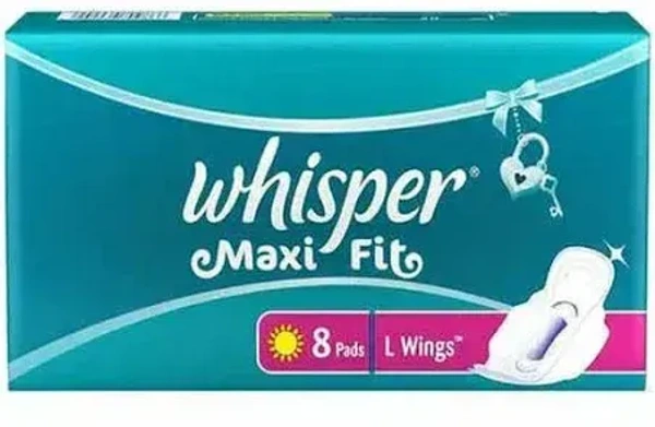 Whisper Maxi Fit Regular Large Wings (8 Pads)