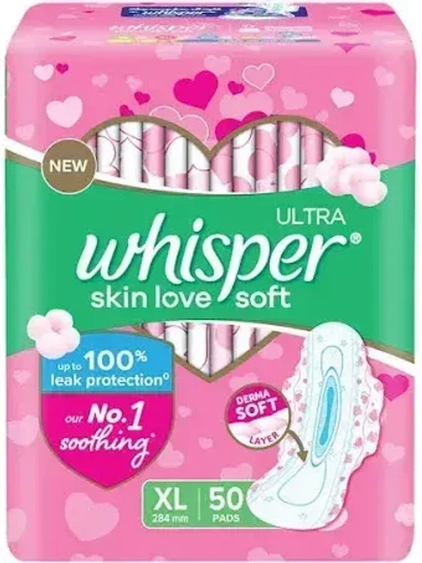 Whisper Ultra Soft XL 50's Extralarge (50 Pads)