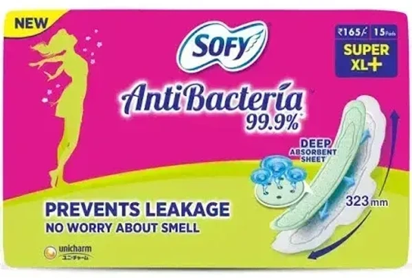 Sofy Anti Bacteria 99.9% Extra Long (290mm) 15's 29 Cm, 15 pads