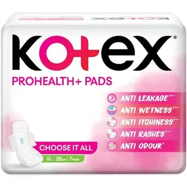 Kotex Freedom Dry Cover With Soft Wings XL, 7 Nos