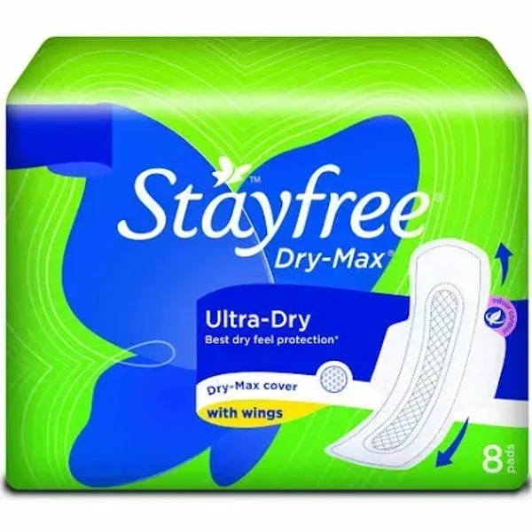 SrayFree Sanitary Pads - Dry - Max Ultra - Dry, with Wings, 8 Pads