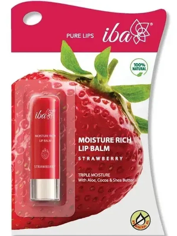 Iba Moisture Rich Lip Balm Strawberry, 4.5g
