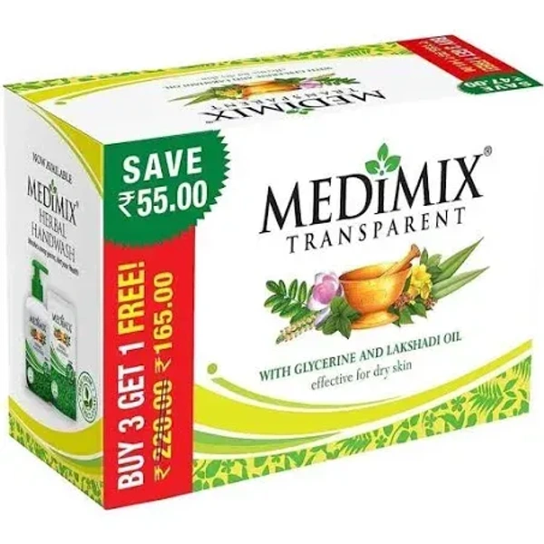 Medimix Clear Glycerine Soap (Pack of 4), 400g