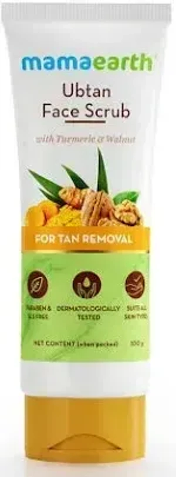 Mamaearth Ubtan Face Scrub With Turmeric& Walnut For Tan Removal, 100g