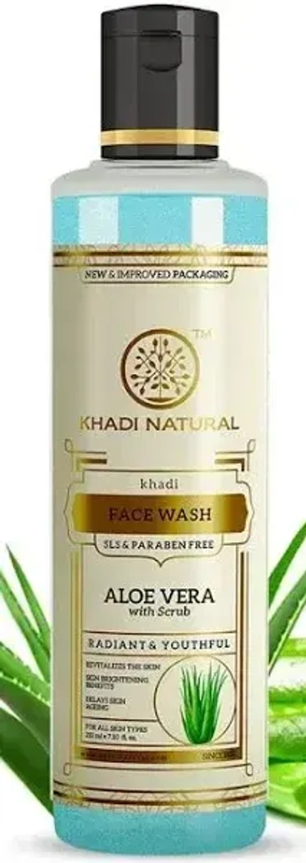 Khadi Herbal Aloevera With Scrub Face Wash, 210ml