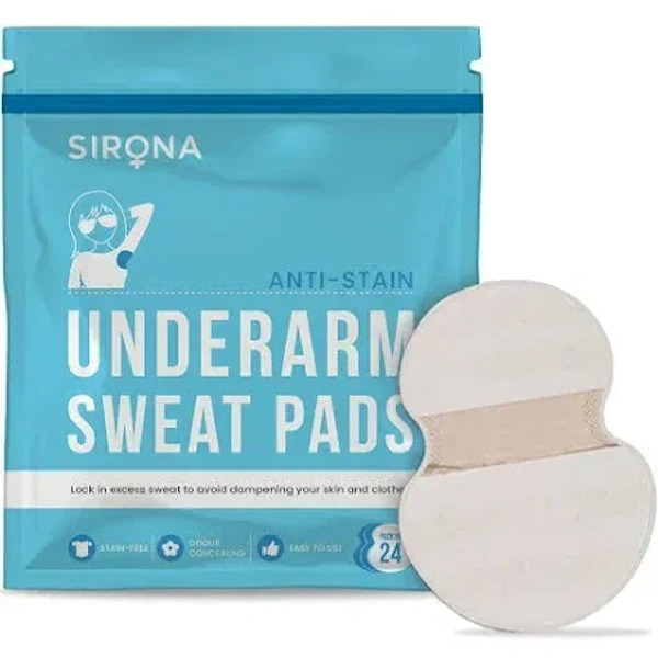 Sirona Under Arm Sweat Pads for Men and Women (24 Nos), 24 pads