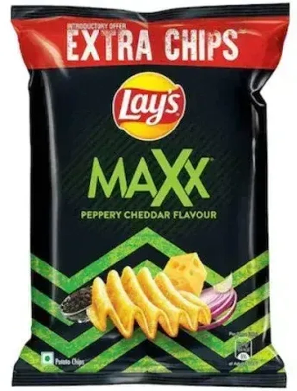 Lay's Maxx Potato Chips Peppery Cheddar Flavour, 59.4g