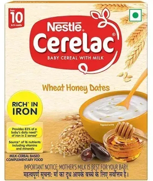 Nestle Cerelac Wheat Honey Dates From 10 To 12 Months Carton, 300g