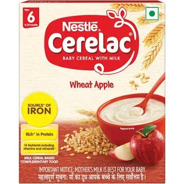 Nestle Cerelac Wheat Apple From 6 To 12 Months Carton, 300g