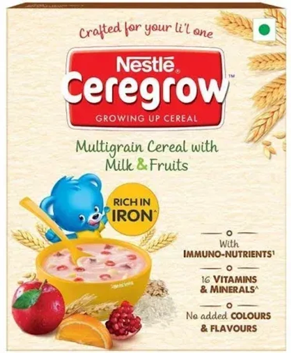 Nestle Ceregrow Multigrain Cereal with Milk& Fruits Special Festive Pack Carton, 300g