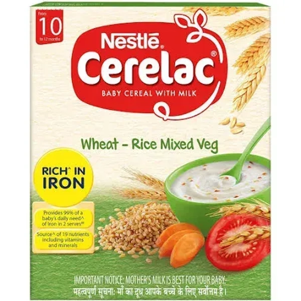 Nestle Cerelac Wheat Rice Mixed Fruit 10 To 24 Months Carton, 300g