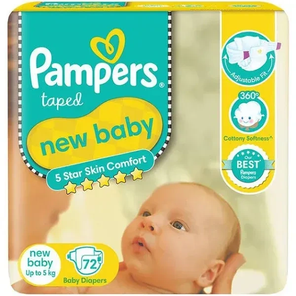 Pampers Active Baby New Born Diapers (72 Nos)