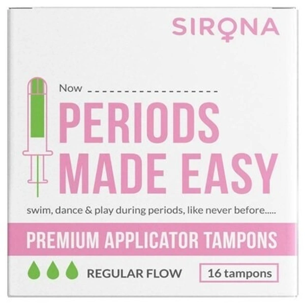 Sirona Premium Applicator Tampons Normal Flow (16 Nos), 16 pads