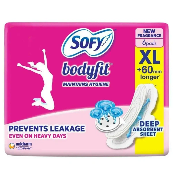 Sofy Bodyfit Sanitary Napkin Extra Long, 6 pads