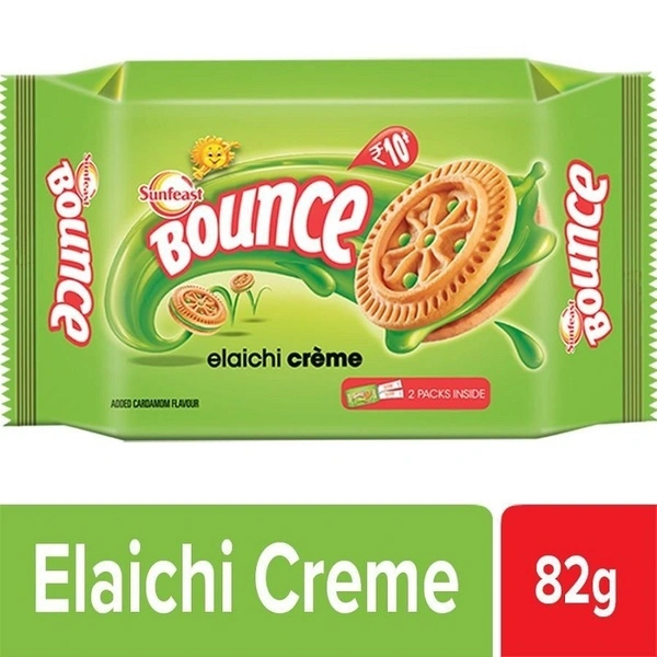 Sunfeast Bounce Elaichi Delight Cr�me Biscuits, 82g