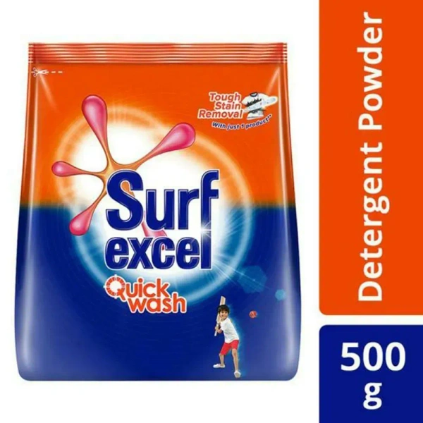 Surf Excel Detergent Powder Quick Wash Pouch, 500g