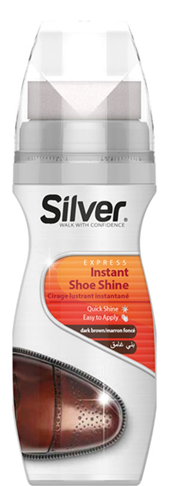 Silver Instantive Shoe Polish Brown High Gloss, 15g