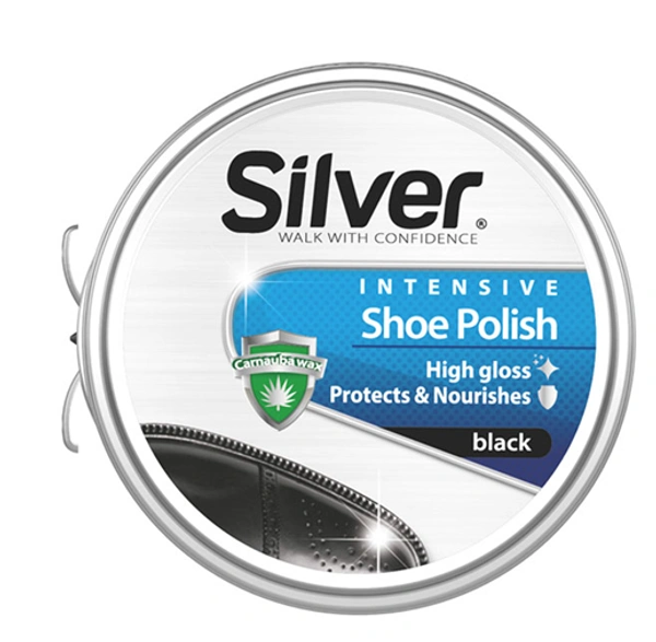 Silver Intensive Shoe Polish Black High Gloss, 15g