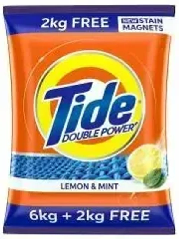 Tide Plus Extra Power Detergent Washing Powder (Lemon and Mint) with Free Detergent Powder), 8 kg