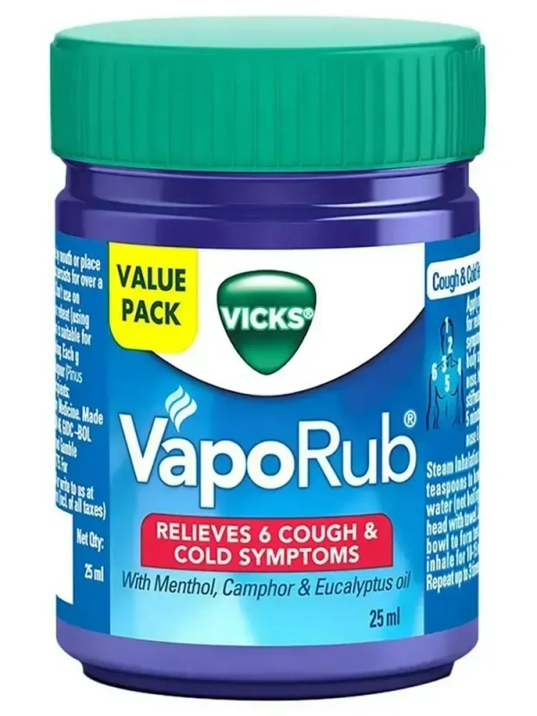 Vicks Vaporub Relieves 6 Cold Sympoms, 25ml