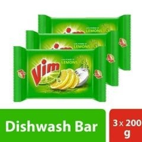 Vim Dishwash Bar Lemons (Pack of 3x200g), 600g