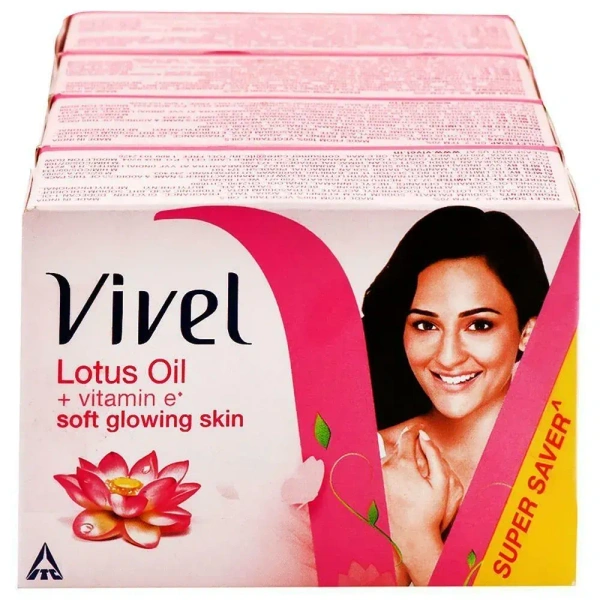 Vivel Lotus Oil Soap Soft Glowing Skin with Vitamin E (4X100g), 400g
