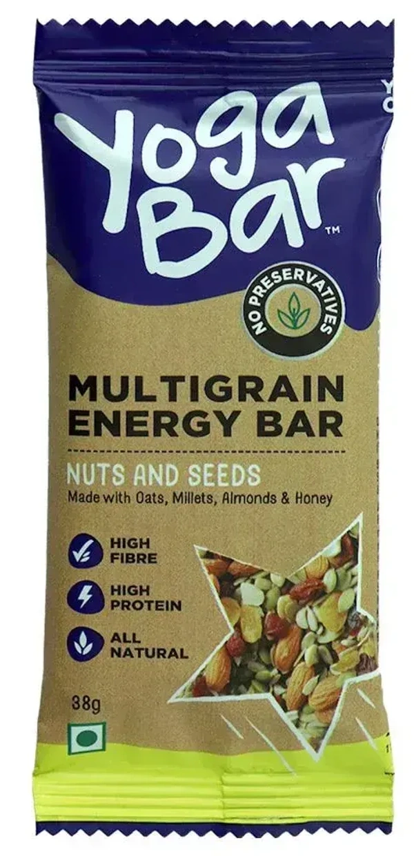 Yoga Bar Energy Multigrain Bar Nuts& Seeds, 38g