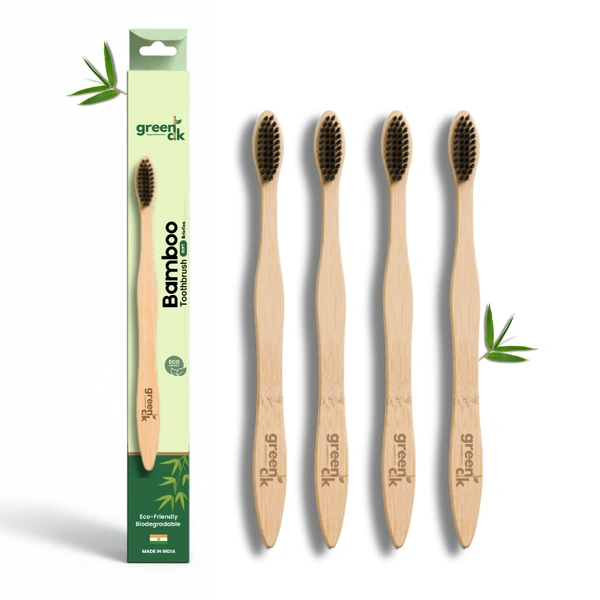 Greenloverstore Organic bamboo tooth brush pack of 4