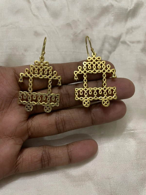 Ratham Kolam Earrings (Hook Style)