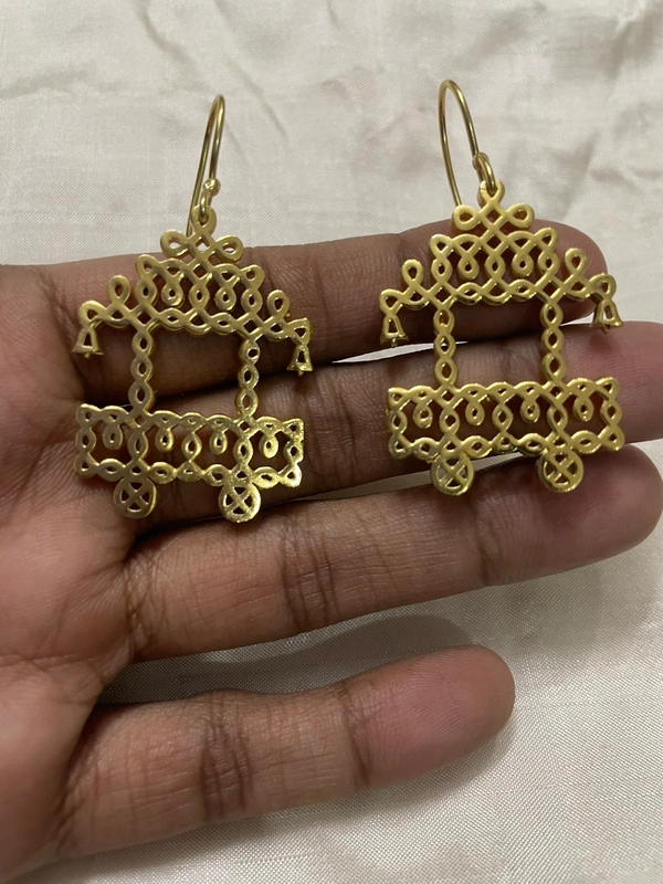 Ratham Kolam Earrings (Hook Style)