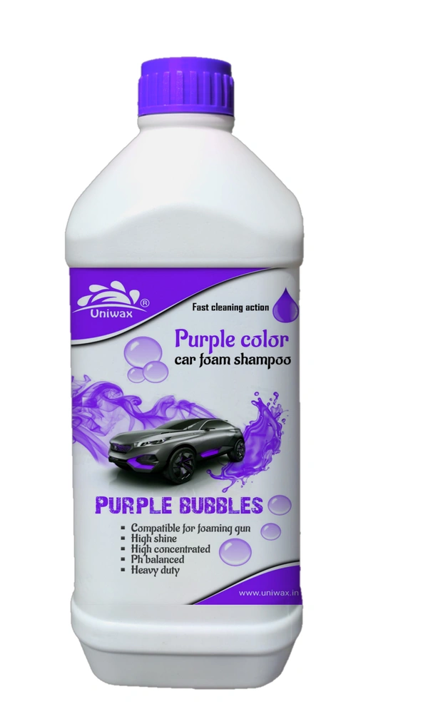 Uniwax blue color foam wash with wax colour foam car wash shampoo - 1kg, Purple