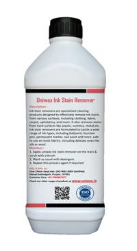 Uniwax Ink Remover, Ballpoint Pen, Fountain Pen, Ink, Permanent Marker, Gel Pen Stain Remover from Fabric and Furniture - 1 liter