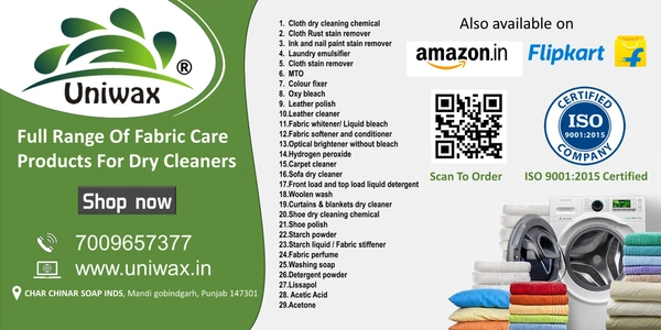 Uniwax Ink Remover, Ballpoint Pen, Fountain Pen, Ink, Permanent Marker, Gel Pen Stain Remover from Fabric and Furniture - 5 liter